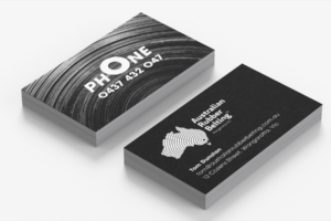 australian rubber belting business card showing startup branding angle limited