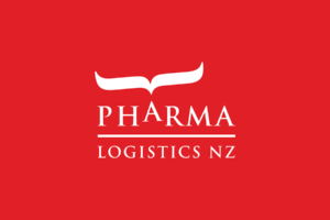 pharmalogistics new zealand branding by angle limited new logo white on red