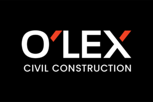 rebranding o'lex civil construction logo before and after by angle limited